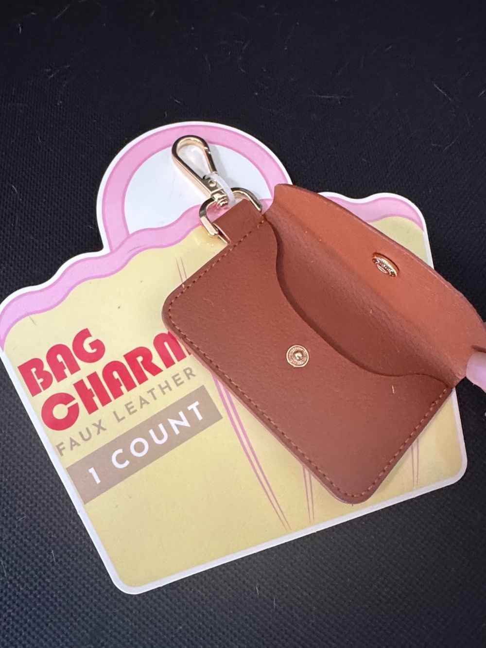 Target Faux Leather Mini Card Pouch Keychain - Brown
